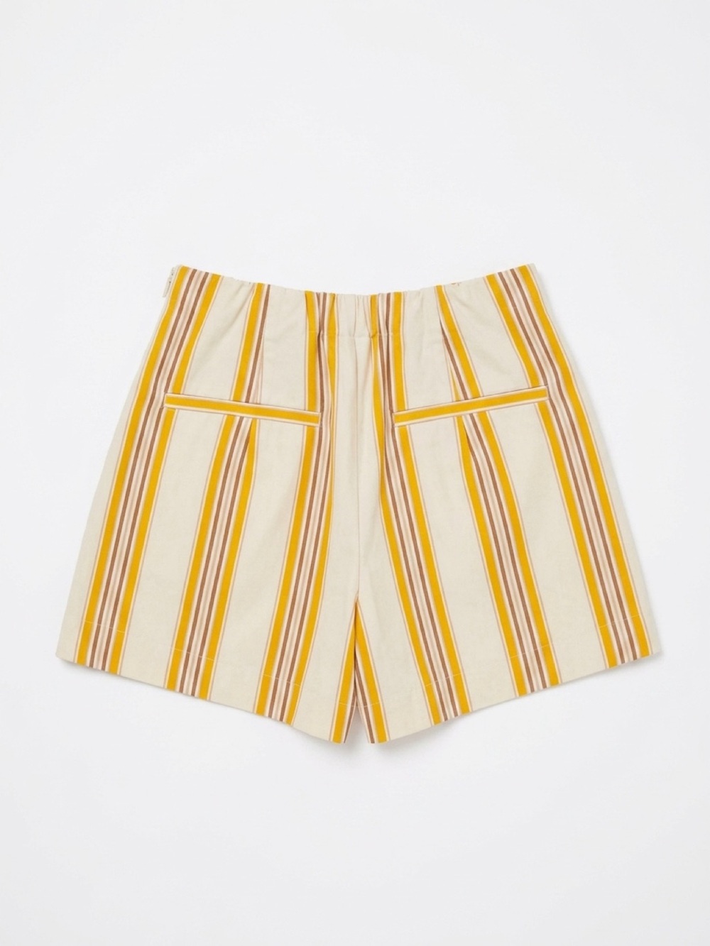 Abercrombie & Fitch High Rise Yellow Striped Tailored Shorts Side Zip - Size S
